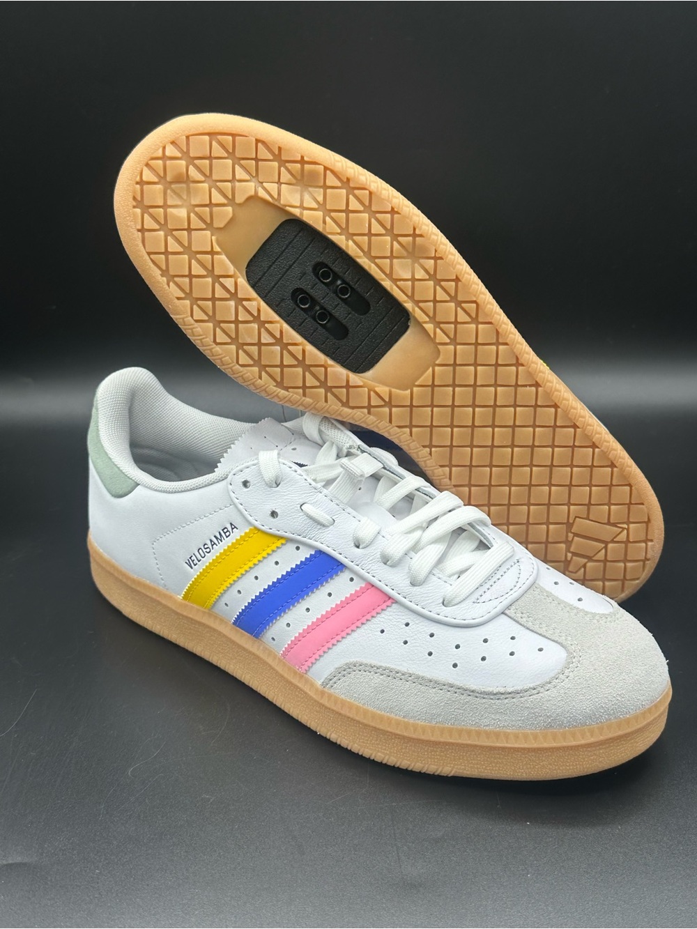 Adidas Velosamba Leather “White Cobalt Blue Bliss Pink” IH5215 Mens Size 9.5 New